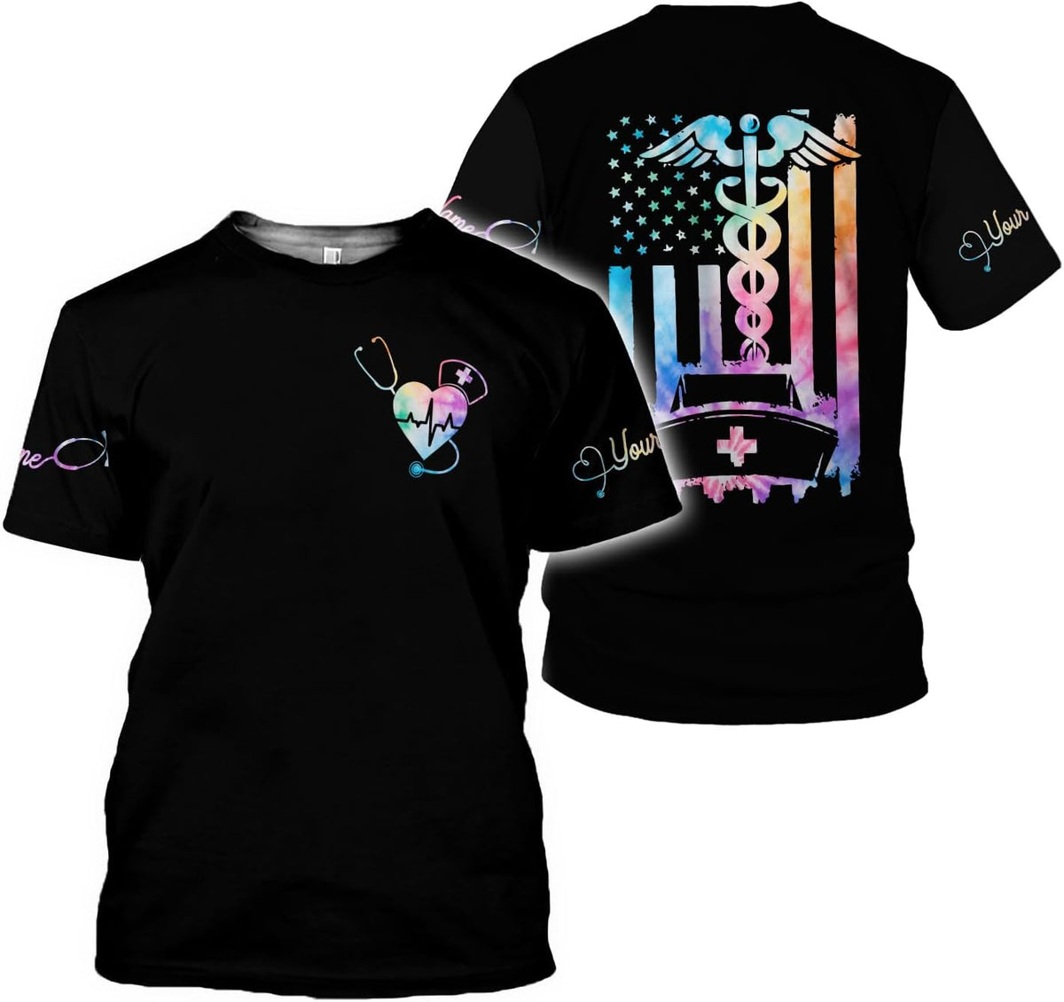 MoonArt Personalized Name Nurse Shirt Nurse Gifts Nurse Graduation Gift Funny Nurse T-Shirt Gift Nursing Emergency Shirts