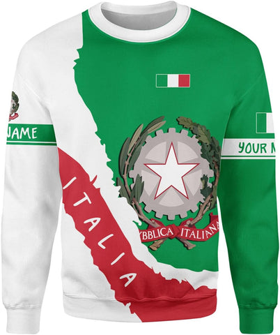 Ligthuy Personalized Name Italy Shirt 3D, Custom Italian Shirt Flag for Men and Women, Italia Shirt Soccer Unisex Size