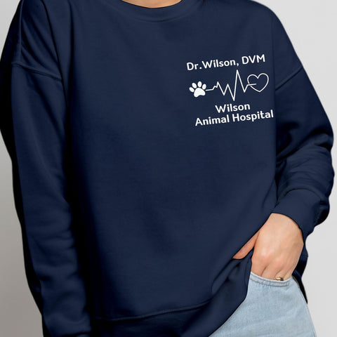 Personalized Veterinarian Embroidered Sweatshirt, Custom Vet Tech Shirt, Veterinary Technician Week Gifts, Veterinary Gifts