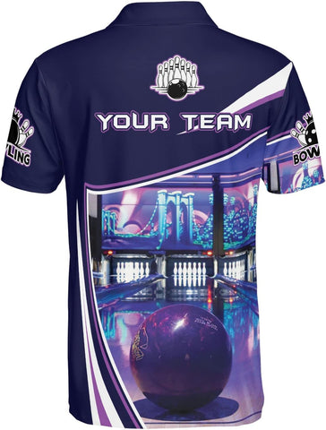 Ligthuy Personalized Name Bowling Polo Shirts 3D for Men and Women, Bowling Shirt, Bowling Shirts for Men Team Bowling Shirt