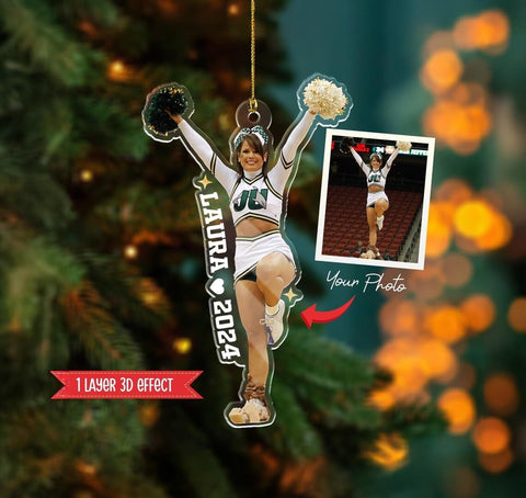 Pretyprints Personalized Cheerleader Ornaments Cheerleader Cheerleading Lovers Ornaments Cheerleading Ornament Gift for Cheerleader Christmas 2024 Cheer Cheerleader Ornaments Xmas (Style 8)