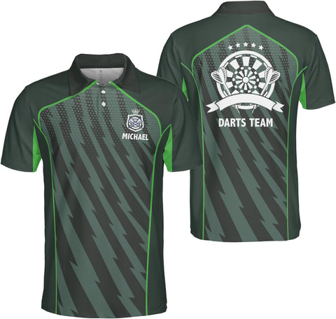 Custom Darts Polo Shirts for Men Women Personalized Team Jersey with Name Funny Game Eagle Flag Gifts 3D Dart Lover Sport