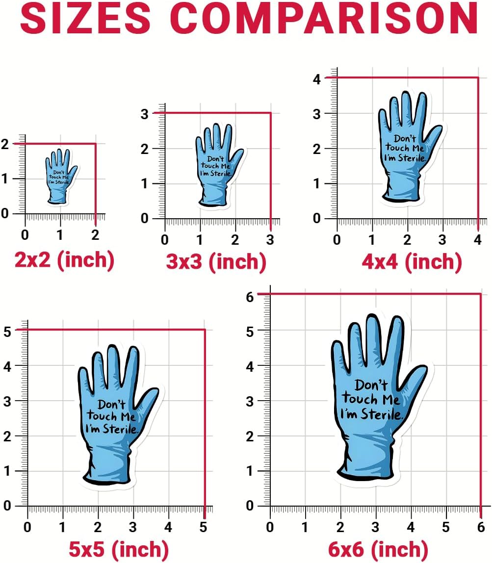 3 Pcs Don't Touch Me I'm Sterile Bumper Sticker, Surgical Tech Stickers, CNA Nurse Pediatric Labor Delivery Medical Assistant Nicu Vinyl Sticker 3x3 for Water Bottles Laptop Phone Car Helmet (SK2)
