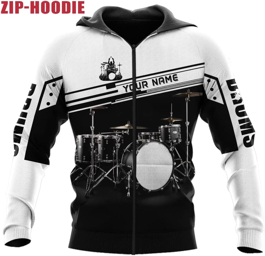 Personalized 3D Drummer Shirt - Custom Name 3D Drum Shirt Gift for Women & Men