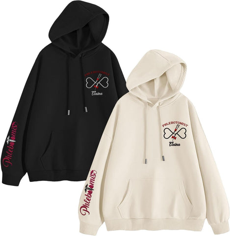 Custom Phlebotomist Sweatshirt Medical Sweater Phlebotomy Tech Shirt Syringe Needle Blood Gift New Technician Veins