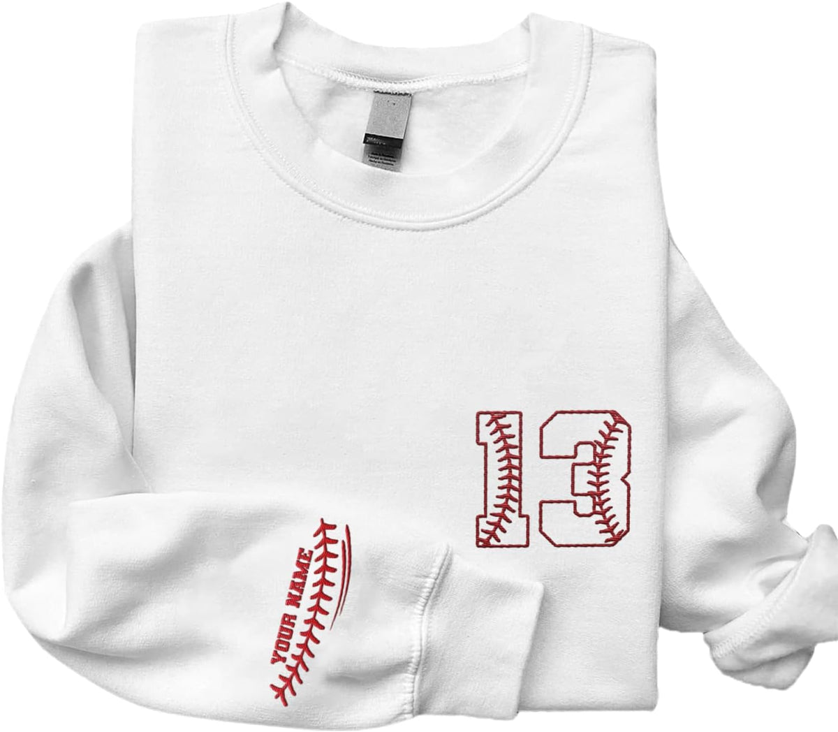 Intenprints Personalized Baseball Mom Embroidered Sweatshirt Customized Baseball Shirt Baseball Sweatshirts for Women and Men