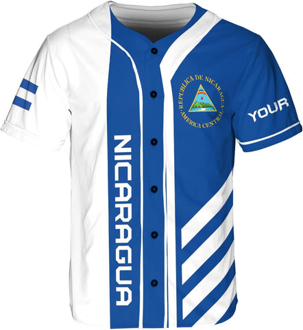Leeprints Personalized Nicaragua Baseball Jersey Shirt Name Nicaraguan Baseball Jersey for Men & Women Nicaraguan Camisas