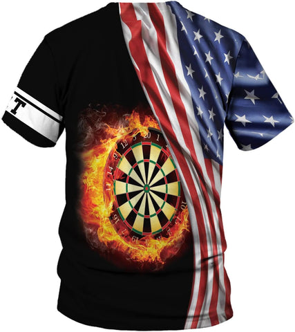 Vybonz Personalized Name Darts Darts Shirts for Men, Short-Sleeve Darts Jerseys T-Shirt 3D for Dad, Husband,
