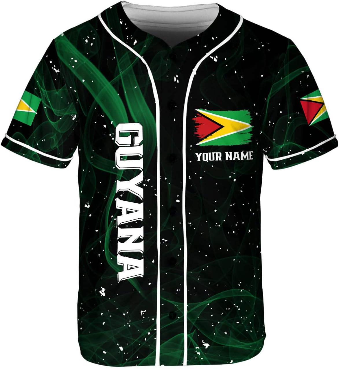Leeprints Personalized Guyana Baseball Jersey Shirt, GuyaneseFlag Jersey, Guyana Guyanese Pride Jersey for Men and Women