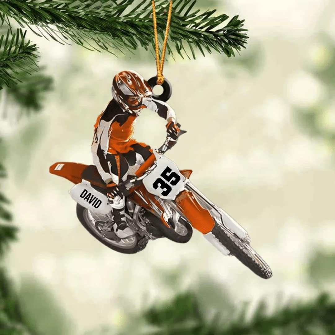 Artparel Custom Dirt Bike Acrylic Ornament, Dirt Bike Christmas Ornament 2024, Dirt Bike Player Ornament, Dirt Bike Tree Decor, Dirt Bike 2024, Gifts for Dirt Bike Lovers, Players (DB3)