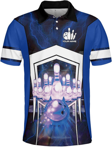 Custom Bowling Polo Shirt Personalized 3D Team Name Bowling Shirts for Men Women Jersey Unisex Bowler Short Sleeve Gift Tee
