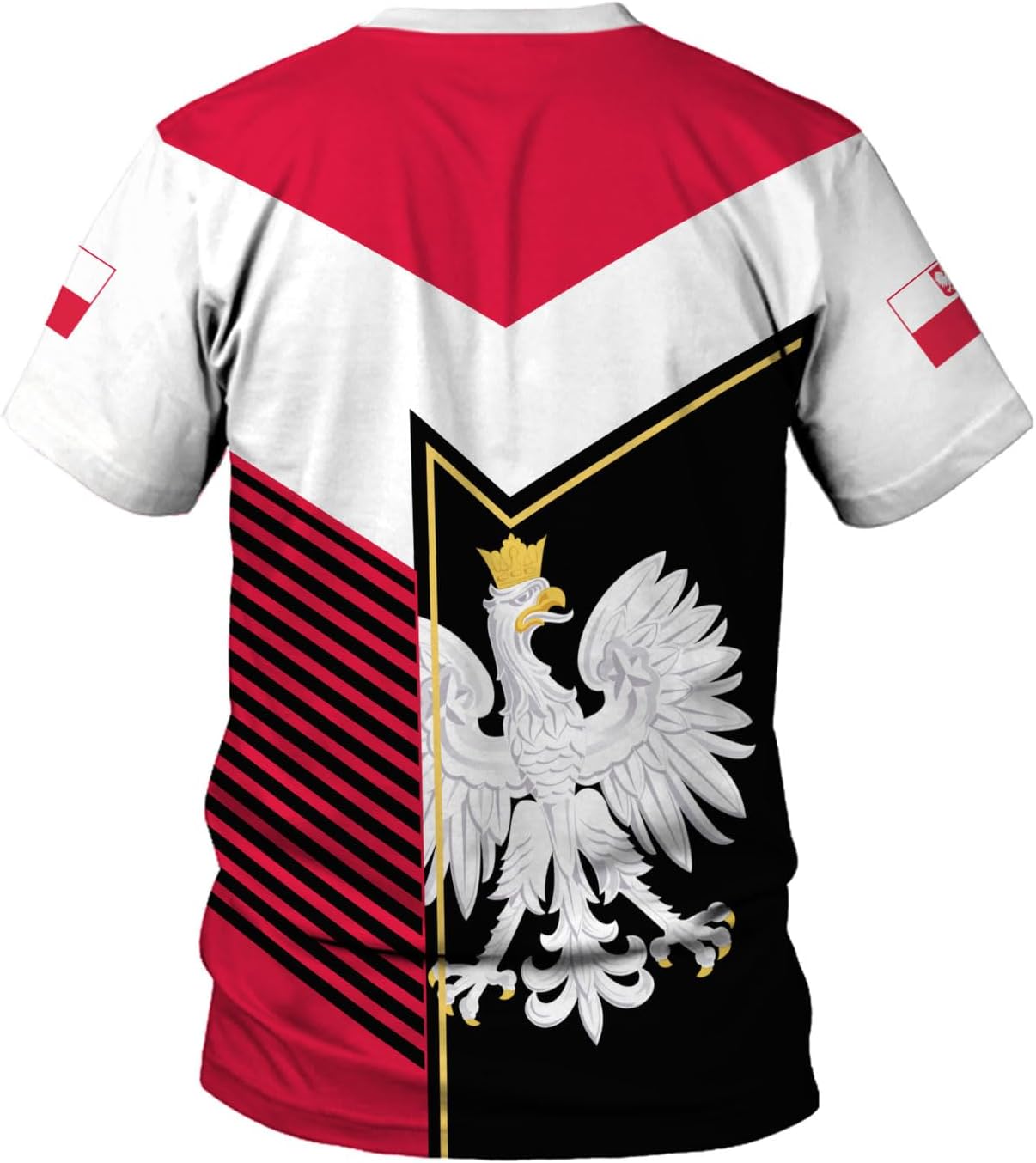 MoonArt Personalized Name Poland Shirt 3D, Poland Pride Shirts, Retro-Feel Polish Eagle Polska Unisex T-Shirt Polish Eagle