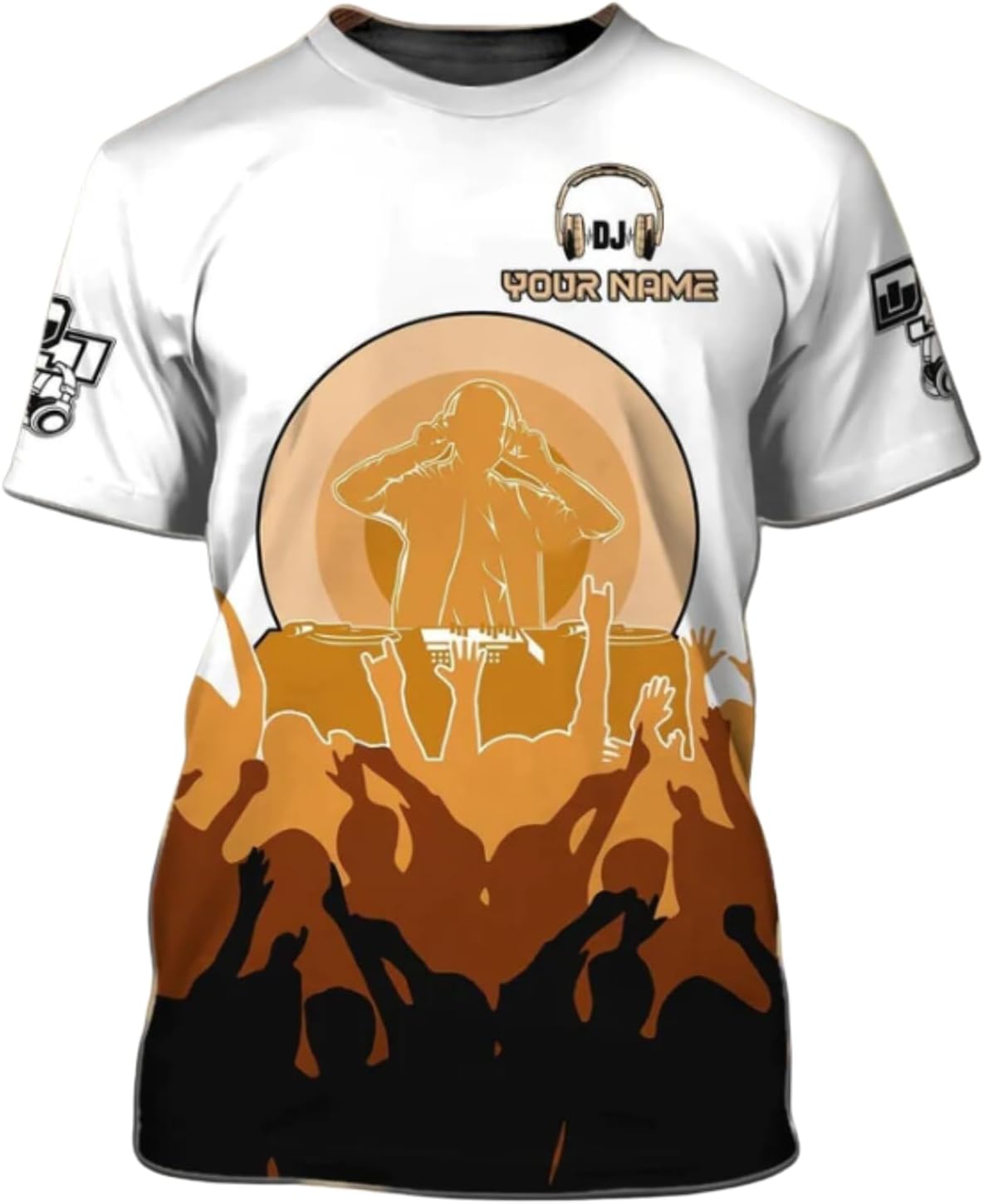 MAPrints Personalized DJ 3D T-Shirts, Custom DJ Shirt with Name, DJ Gifts for Men EDM Music Festival Clothing, Gift for DJ