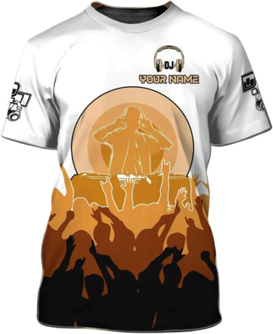 MAPrints Personalized DJ 3D T-Shirts, Custom DJ Shirt with Name, DJ Gifts for Men EDM Music Festival Clothing, Gift for DJ