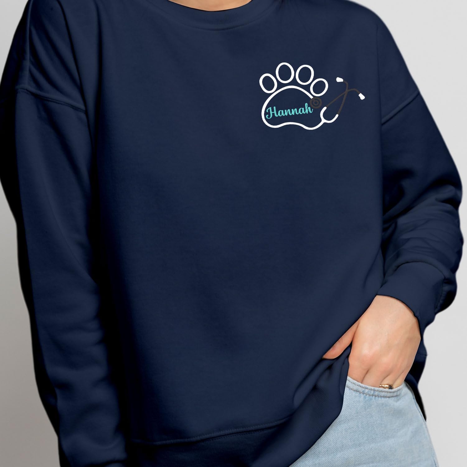 Personalized Veterinarian Embroidered Sweatshirt, Custom Vet Tech Shirt, Veterinary Technician Week Gifts, Veterinary Gifts