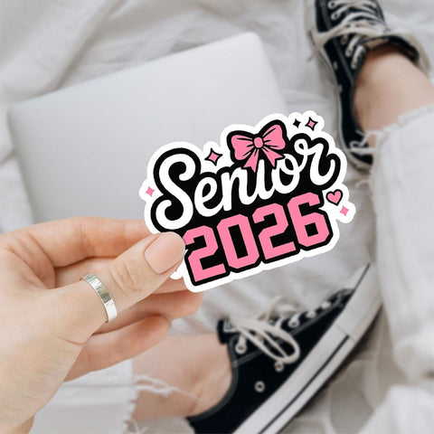 3Pcs Senior 2026 pink Sticker 3inches, Class of 2026 Sticker, High School College Gift for Notebook Scrapbook Stickers for Laptop Water Bottle Phone Case