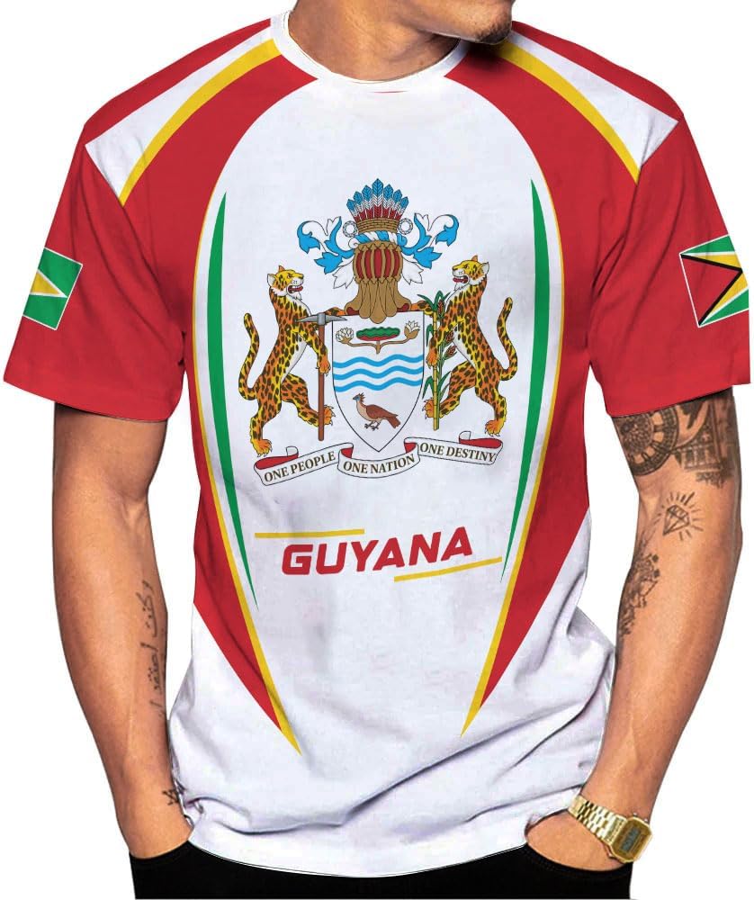 MoonArt Personalized Guyana Shirts - Guyanese Coat of Arms Flag 3D