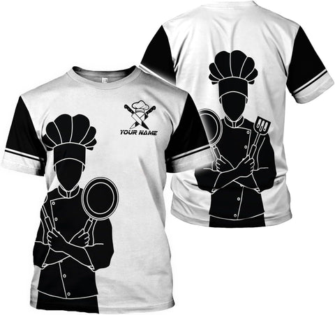 Custom Chef Shirt Chef Shirts for Men Gifts for Master Chef Lovers Custom Chef T Shirts for Men Funny 3D Chef Shirts for Men