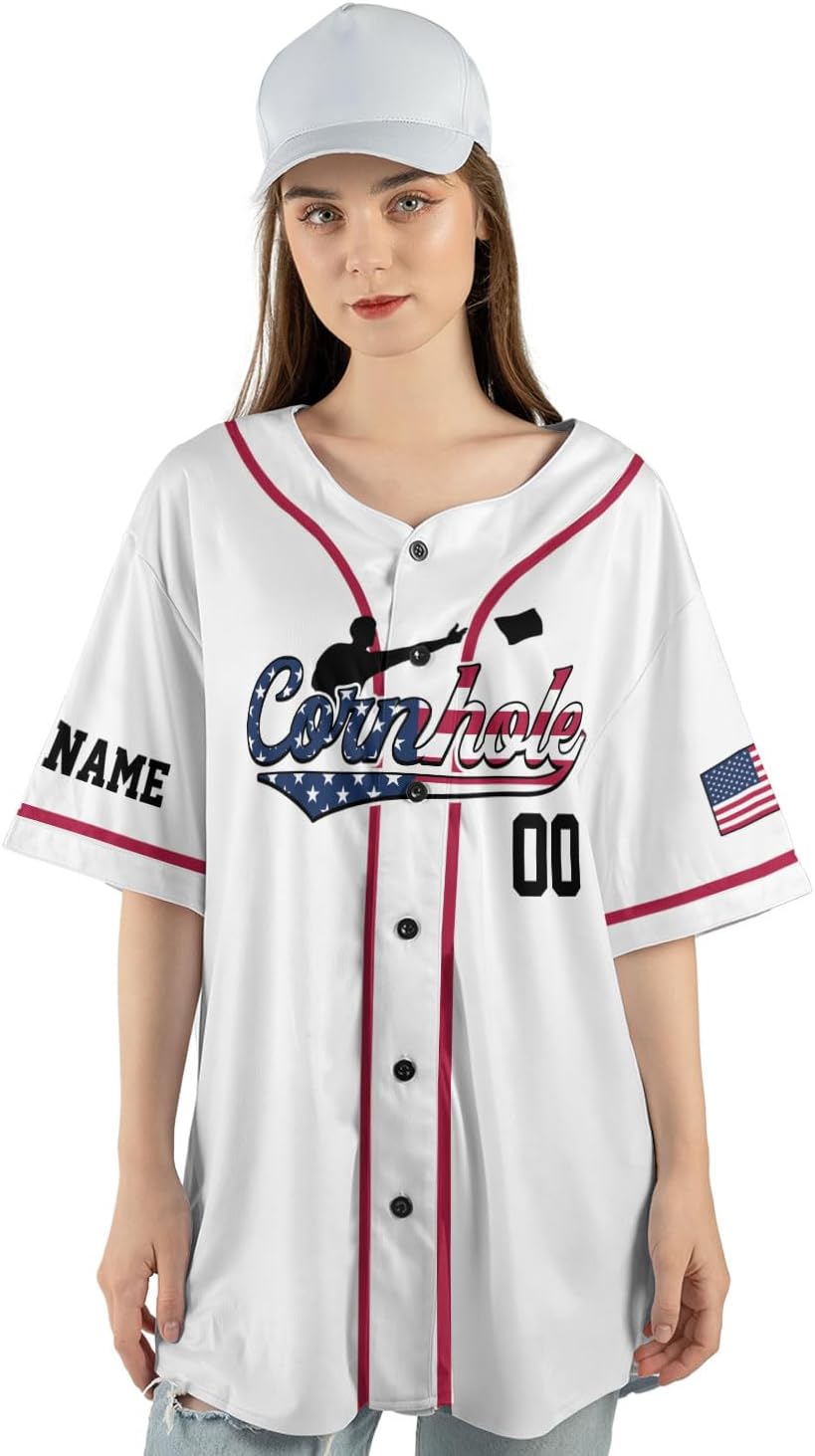 Royal Fight Personalized Cornhole Baseball Jersey Cornhole Toss Like A Boss Baseball Shirts Funny Cornhole Jerseys Men Women