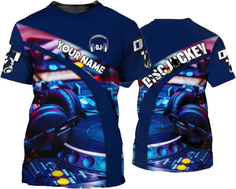 MAPrints Personalized DJ 3D T-Shirts, Custom DJ Shirt with Name, DJ Gifts for Men EDM Music Festival Clothing, Gift for DJ