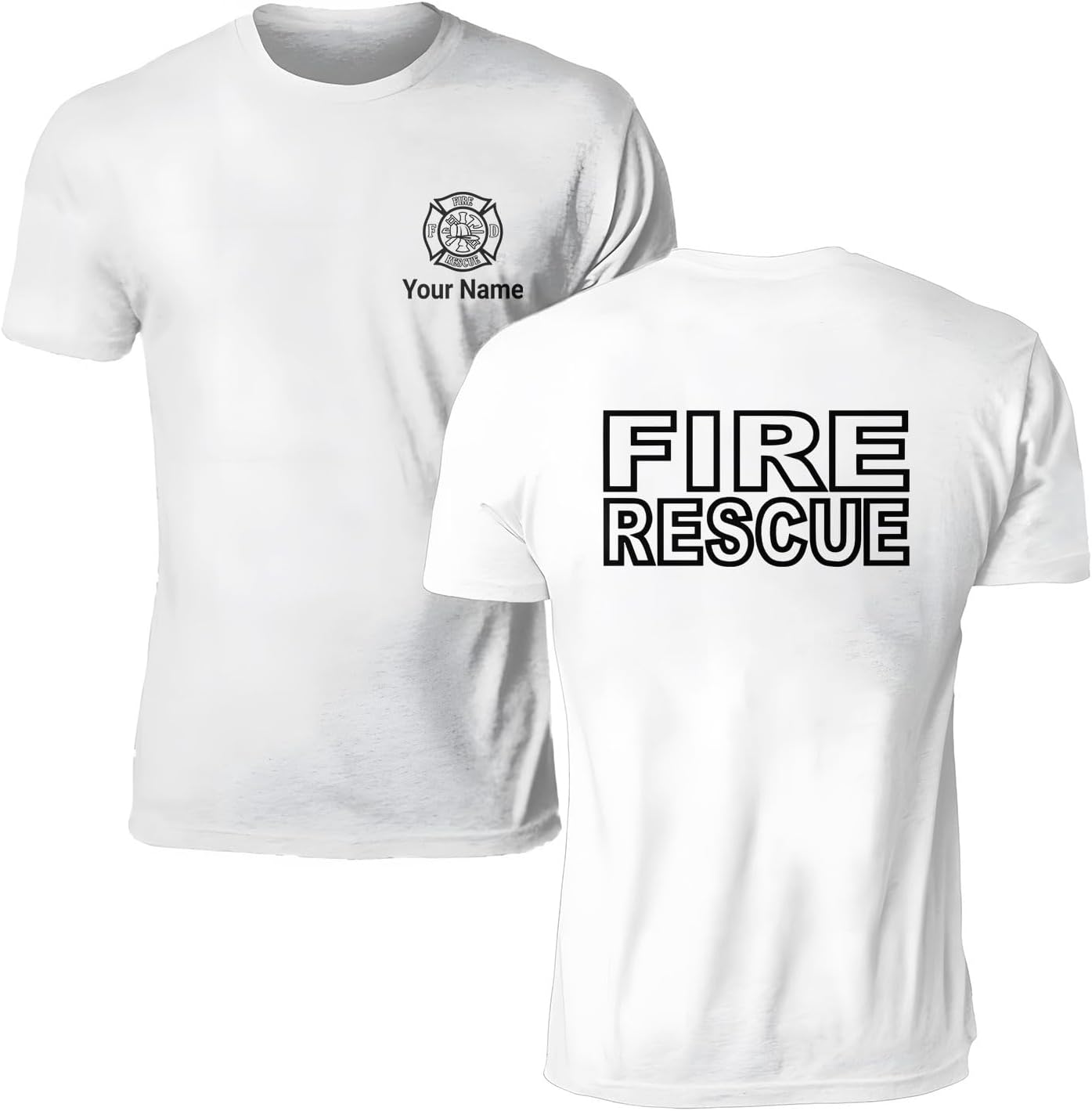 Pesonalized Red Line Fire Fighter T-Shirt, Fire Fighter T Shirt, Fire Department Shirts for Men, Fire Rescue Shirt
