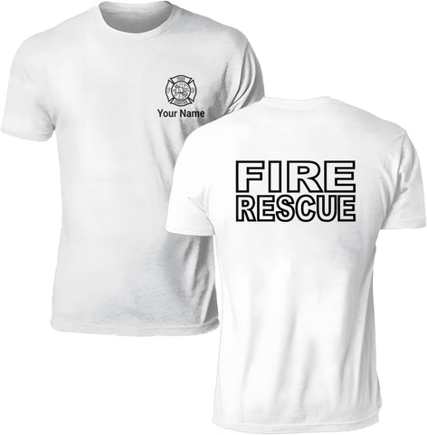 Pesonalized Red Line Fire Fighter T-Shirt, Fire Fighter T Shirt, Fire Department Shirts for Men, Fire Rescue Shirt