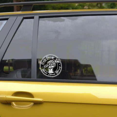 3 Pcs Dirty Hands Make Clean Money Sticker, Dirty Hands Clean Money Decal, Dirty Hands Clean Money Sticker, Welding Mechanic Lineman Blue Collar Stickers for Laptop Bottle Phone Car Helmet 3"x3"