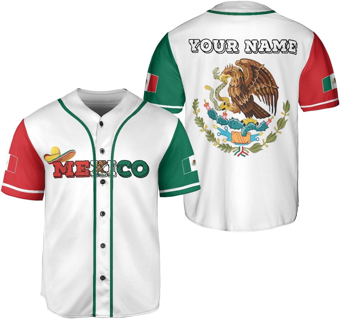 Royal Fight Personalised Mexico Baseball Jersey, Custom Name Number for Men Women Mexico Baseball Jersey Mexicano Shirt S-5XL