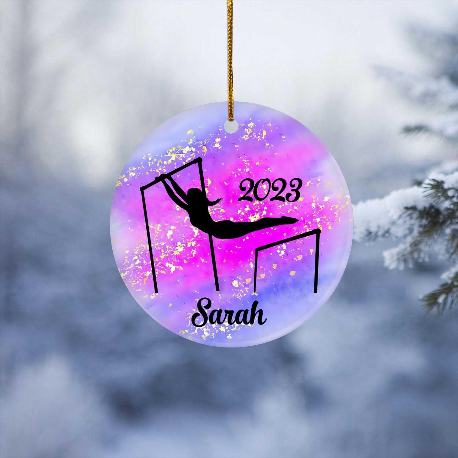 Parvii Personalized Gymnastics Ornaments for Christmas Tree, Gymnastics Christmas Ornament, Gymnastics Ornament for Baby Girl, Gymnastics Christmas Ornament Tree Hanging Ornament (G1)