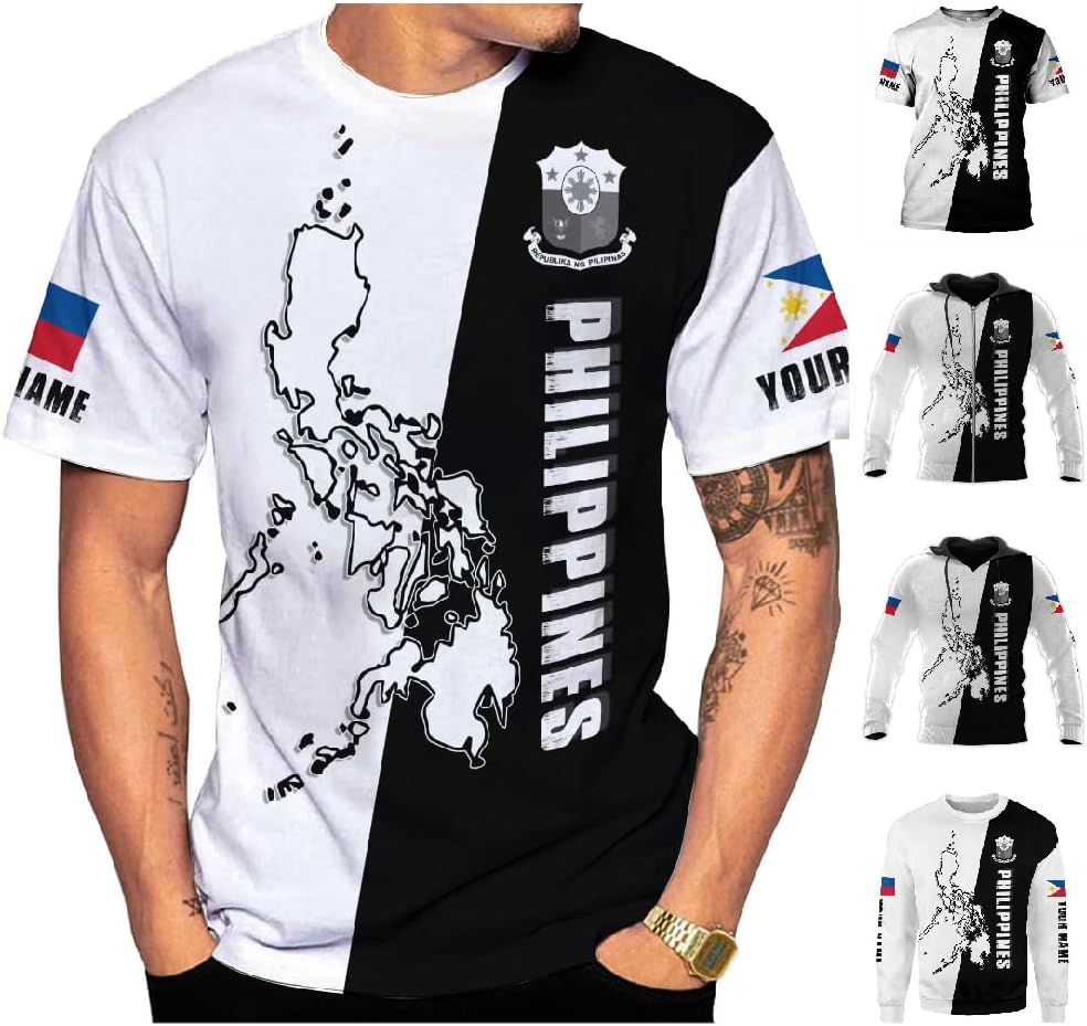 Woseprints Personalized Philippines Shirt, Filipino Shirts for Men, Philipino Gifts for Women, Filipino Shirt, Filipino Gifts