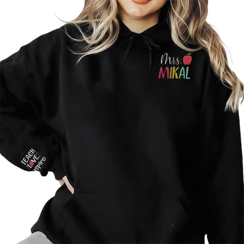 Suseaz Personalized Embroidered Teacher Sweatshirts For Women, Teach Sweatshirt, Teacher Holiday Sweatshirts Gift For Teacher