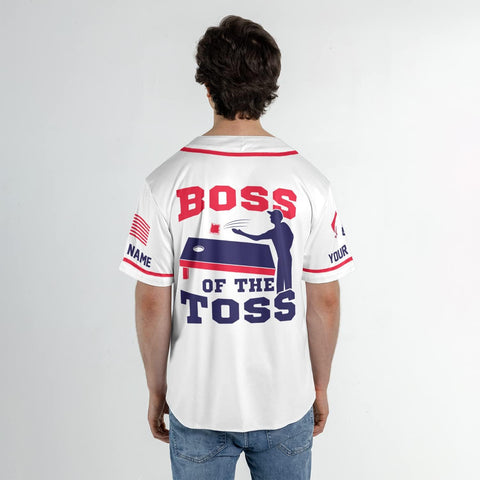 Royal Fight Personalized Cornhole Baseball Jersey Cornhole Toss Like A Boss Baseball Shirts Funny Cornhole Jerseys Men Women