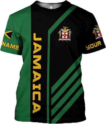 MoonArt Personalized Jamaica Shirt Custom Jamaica Flag Lion Hoodie for Men and Women, Jamaican Pride T-Shirt, Jamaicana
