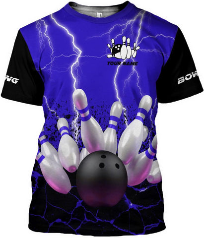 MoonArt Personalized Name Bowling Shirts for Men and Women 3D, Bowling Shirts for Team Bowling, Bowling Shirts Gift