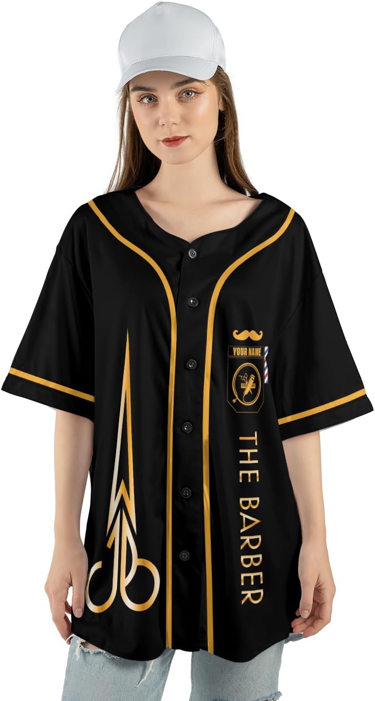 Personalized Barber Shop Baseball Jersey, Hairdresser Jersey, Barber Tools Hat