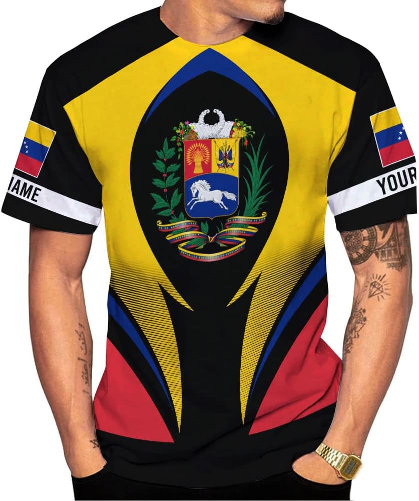 Royal Fight Personalized Coat of Arms Shirt with Venezuela Flag - Pride Shirts for Men & Women