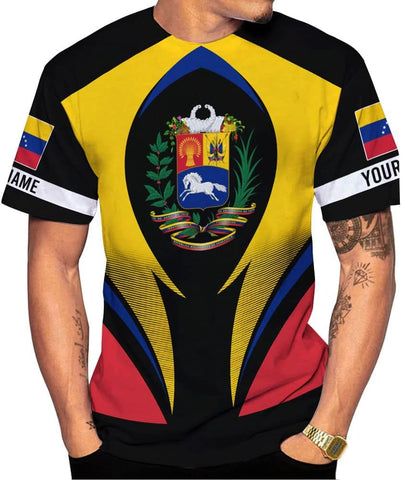 Royal Fight Personalized Coat of Arms Shirt with Venezuela Flag - Pride Shirts for Men & Women