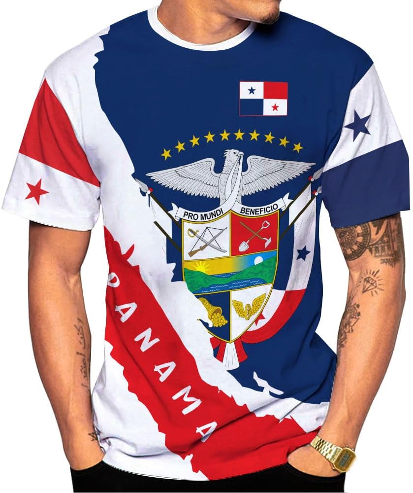 Mostprints Personalized Panama Shirt 3D, Panama Camisa Shirt, Panamanian Flag Pride Shirts Panama Hombres Camisa Men Women