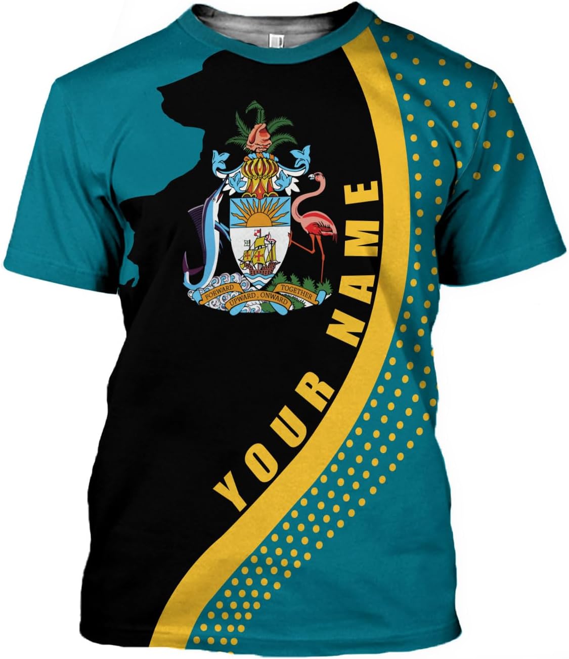 Artparel Personalized Bahamas Shirts 3D Bahamas T-Shirt Bahamas Shirts for Men Bahamas Souvenirs Shirts Bahamas Flag Shirts