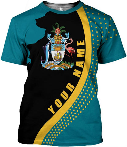 Artparel Personalized Bahamas Shirts 3D Bahamas T-Shirt Bahamas Shirts for Men Bahamas Souvenirs Shirts Bahamas Flag Shirts