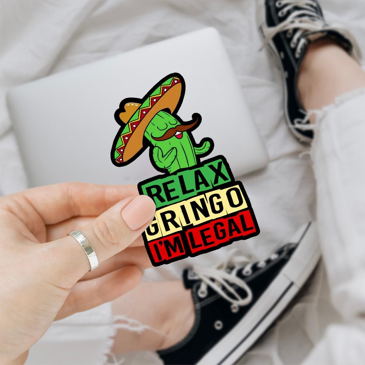 3 Pcs Relax Gringo Im Legal Sticker, Relax Gringo Im Legal Sticker for Car, Relax Gringo Calcomanías De Mexico Funny Immigrant Calcomanias Mexico Mexican Cactus Stickers for Truck Car Helmet G2
