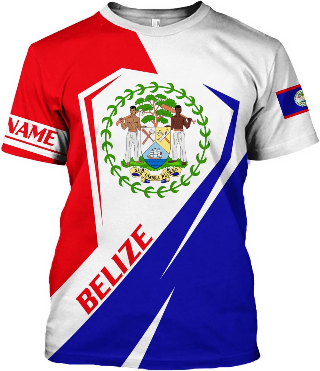 Artparel Personalized Belize Shirt Coat of Arms of Belize Flag Shirts Belizean Country Flag Gift T-Shirt Belizean Shirt S-5XL
