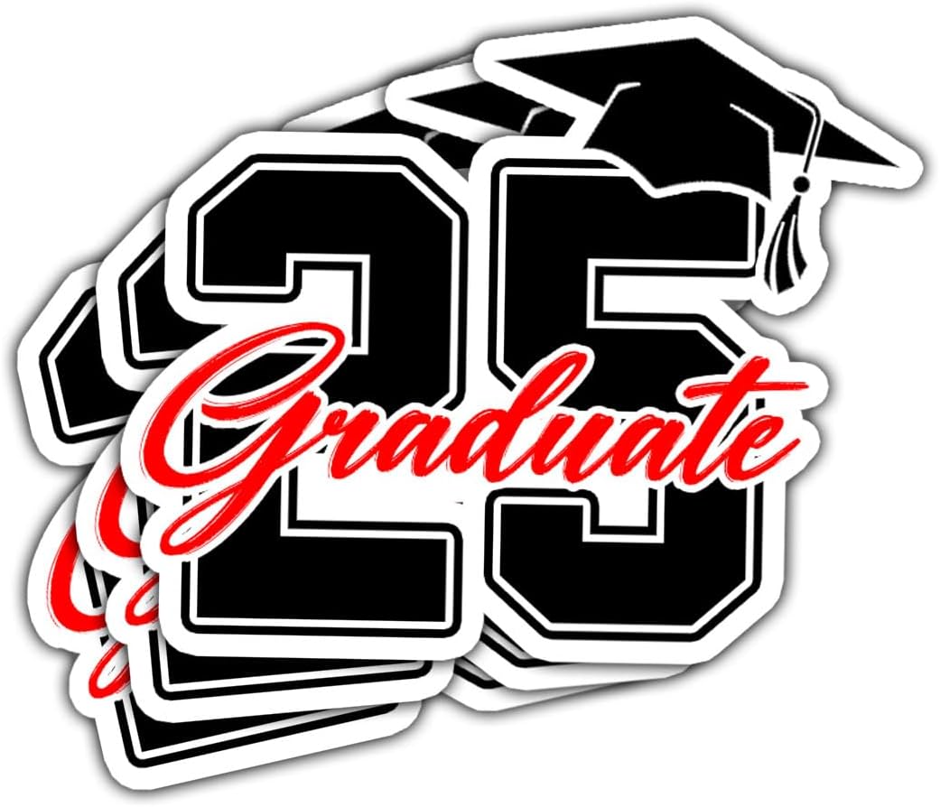 3Pcs Class of 2025 Stickers, Graduate Sticker 2025 Decorations, Graduation 2025 Senior- Stickers for Laptop Water Bottle Phone Case Car Window Helmet Vinyl Stickers 3"x3"