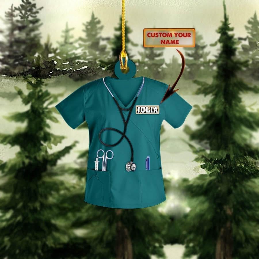 Artparel Personalized Nurse Ornament, Nurse Scrubs Ornament, Nurse Life Ornament, Nurse Gift for Nurse, Nurse Ornament (Nurse 17)