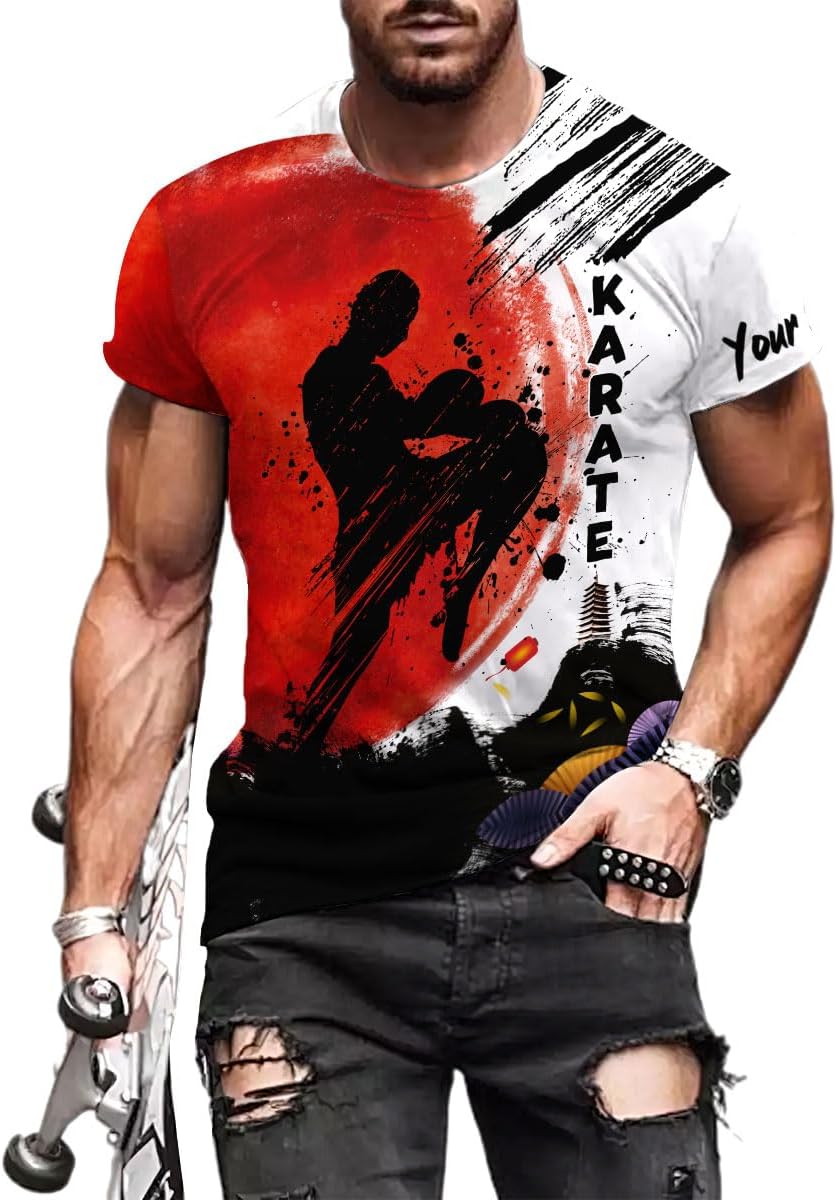 Riveprints Personalized Karate 3D Tshirt Cool Karate Gift for Boys Girls Karate Lovers T-Shirt Karate Shirts Uniform S-5XL