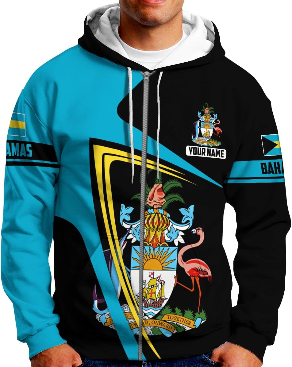 Personalized Bahamas Shirt 3D Custom Bahamas Flag Shirt for Men and Women Bahamas Pride Shirt