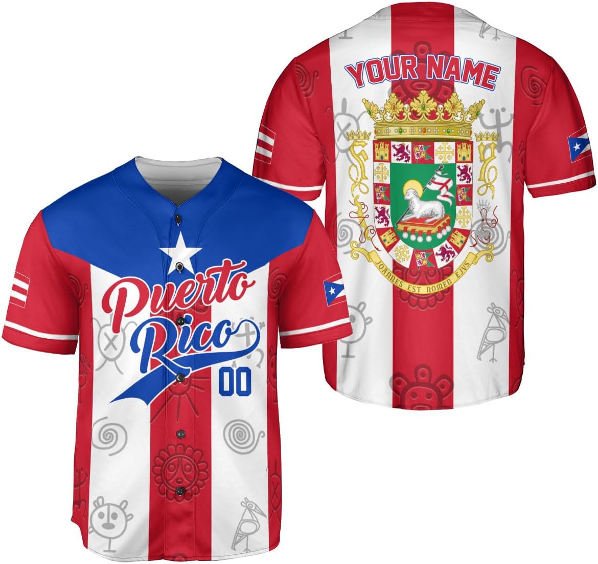 RoyalBro Personalized Puerto Rico Baseball Shirt - Custom Team Name, Puerto Rican Baseball Jersey for Men