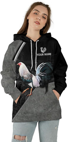Mostefy Personalized Name Rooster Hoodie 3D, Gallos De Pelea, Chicken Sweatshirt, Chicken Hoodie for Men and Women S-5XL