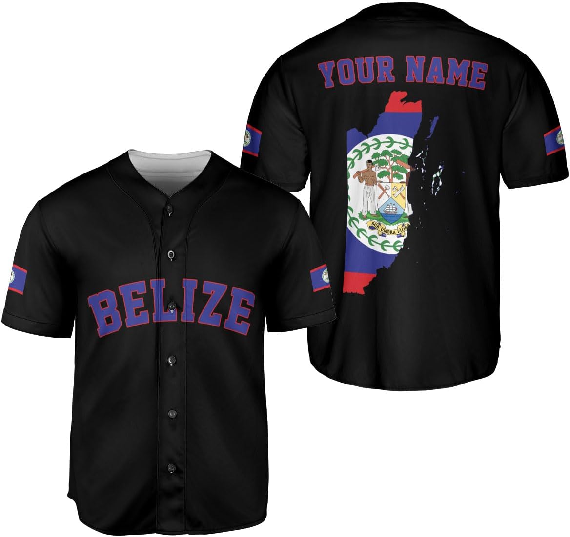 Personalized Belize Baseball Jersey Shirt, Belizean Flag Jersey, Belizean Pride Jersey for Men and Women