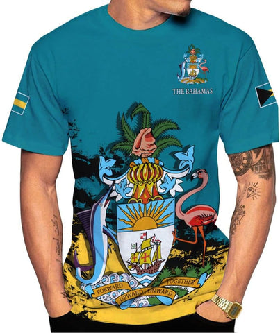 Personalized Bahamas Shirt 3D Custom Bahamas Flag Shirt for Men and Women Bahamas Pride Shirt